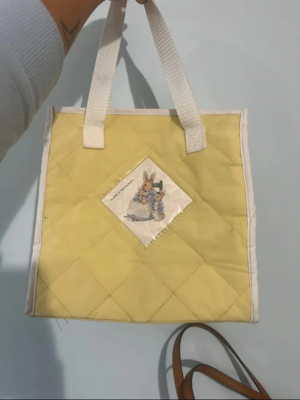 Vintage Yellow Quilted Diaper Bag